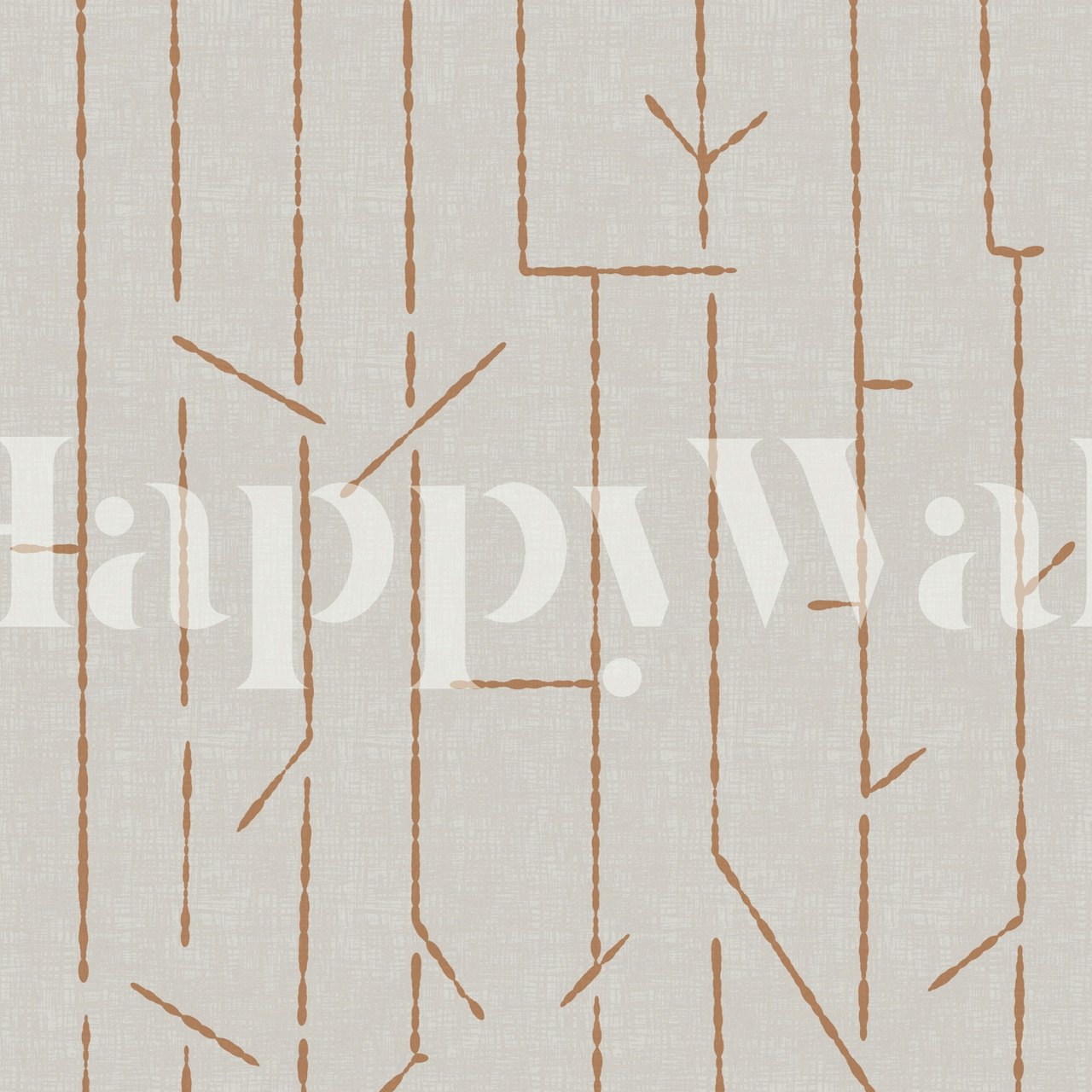 Japandi Earth Tone Linear Design wallpaper in a room