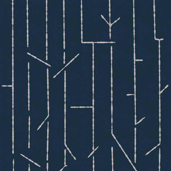 Modern Dark Lines on woven texture