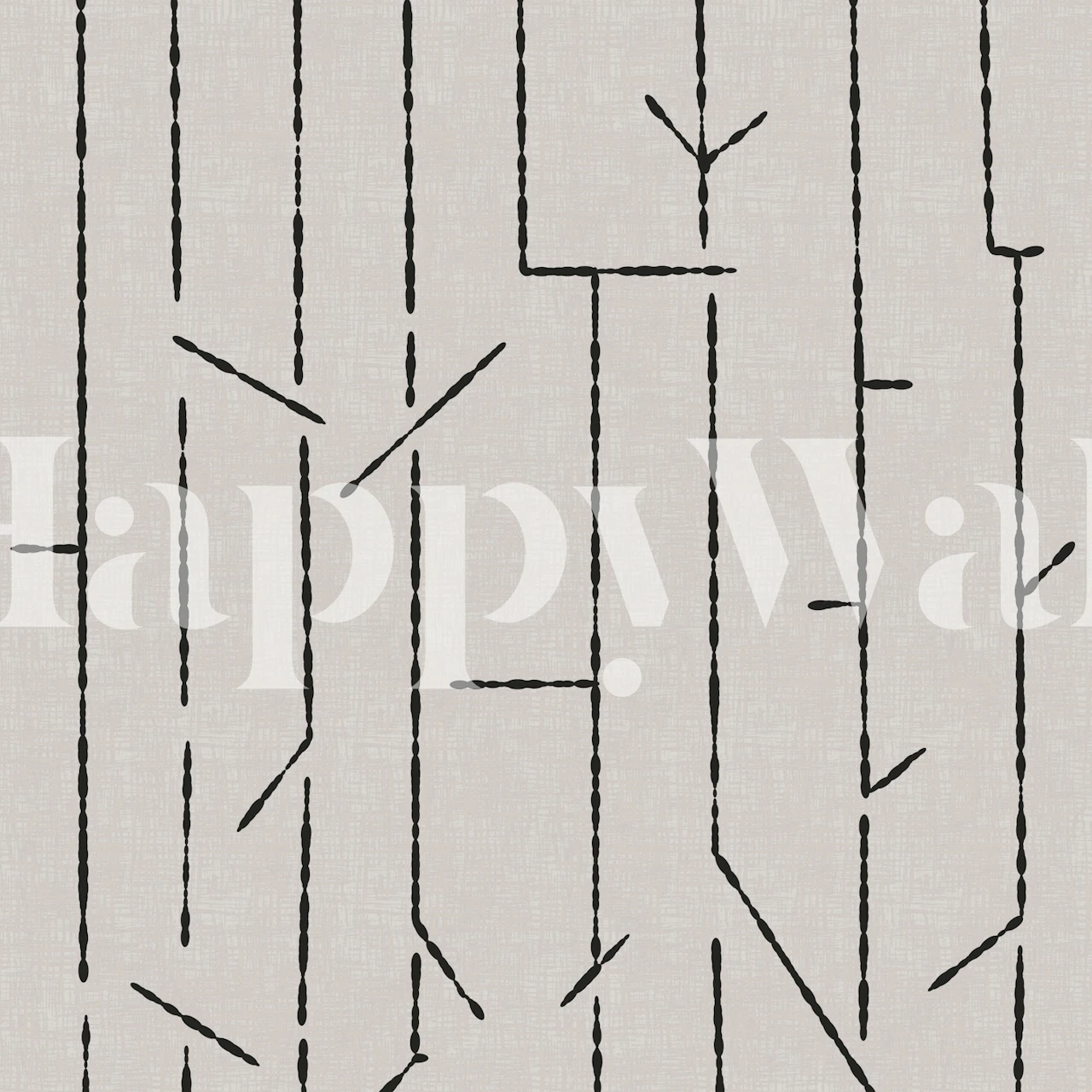 Monochrome linear wallpaper in modern interior