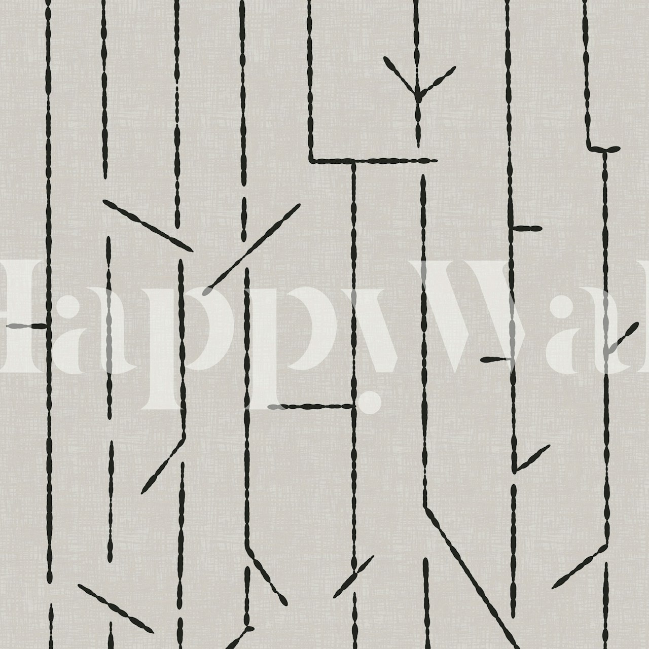 Monochrome linear wallpaper in modern interior