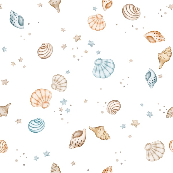 Seaside Shells Delight in White