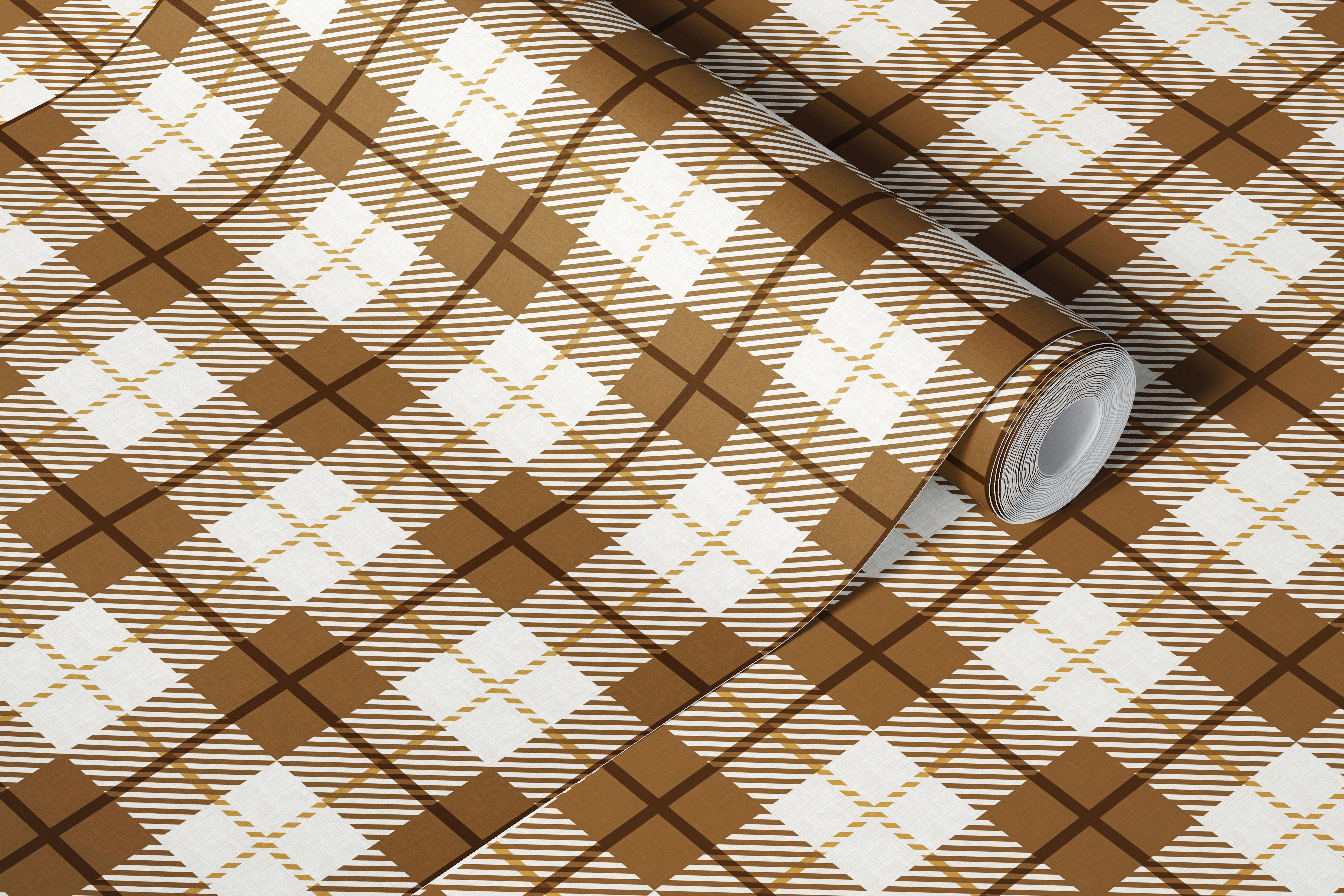Cozy Chestnut Plaid wallpaper v místnosti