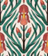 Coral Iris in Art Nouveau Style -