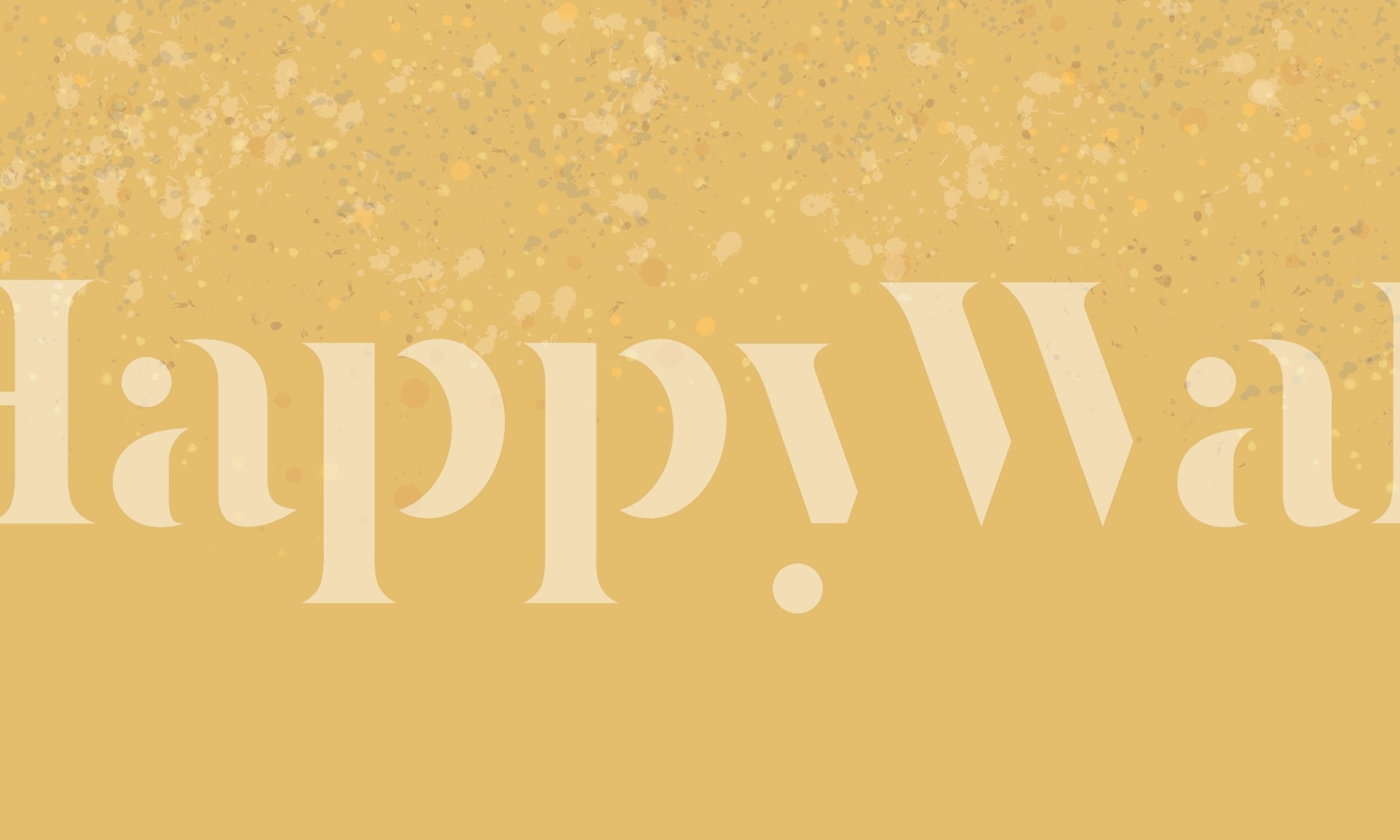 Yellow splashed abstract mural in a room