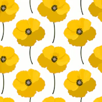 Yellow Poppy Floral Bliss wallpaper