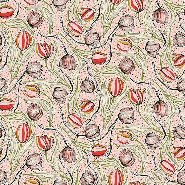Whimsical tulip meadow