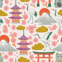 Love Japan in soft Pastels behang