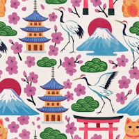 Love Japan bright colours behang