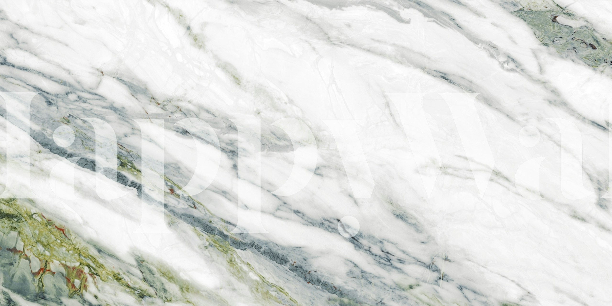 White and green marble pattern wallpaper