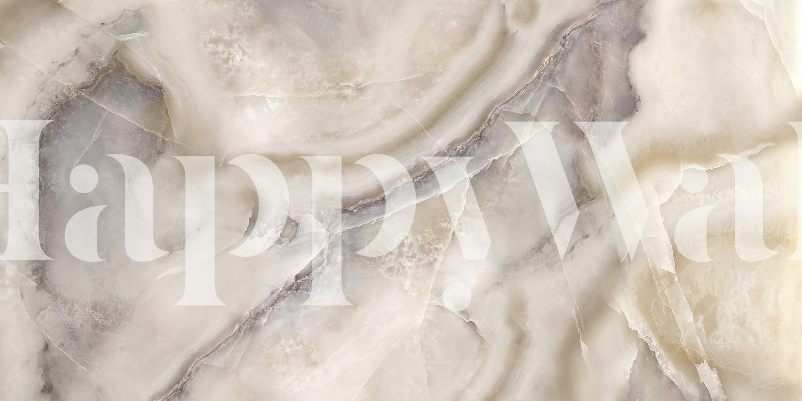 Cream and gray marbled pattern wallpaper in marble style