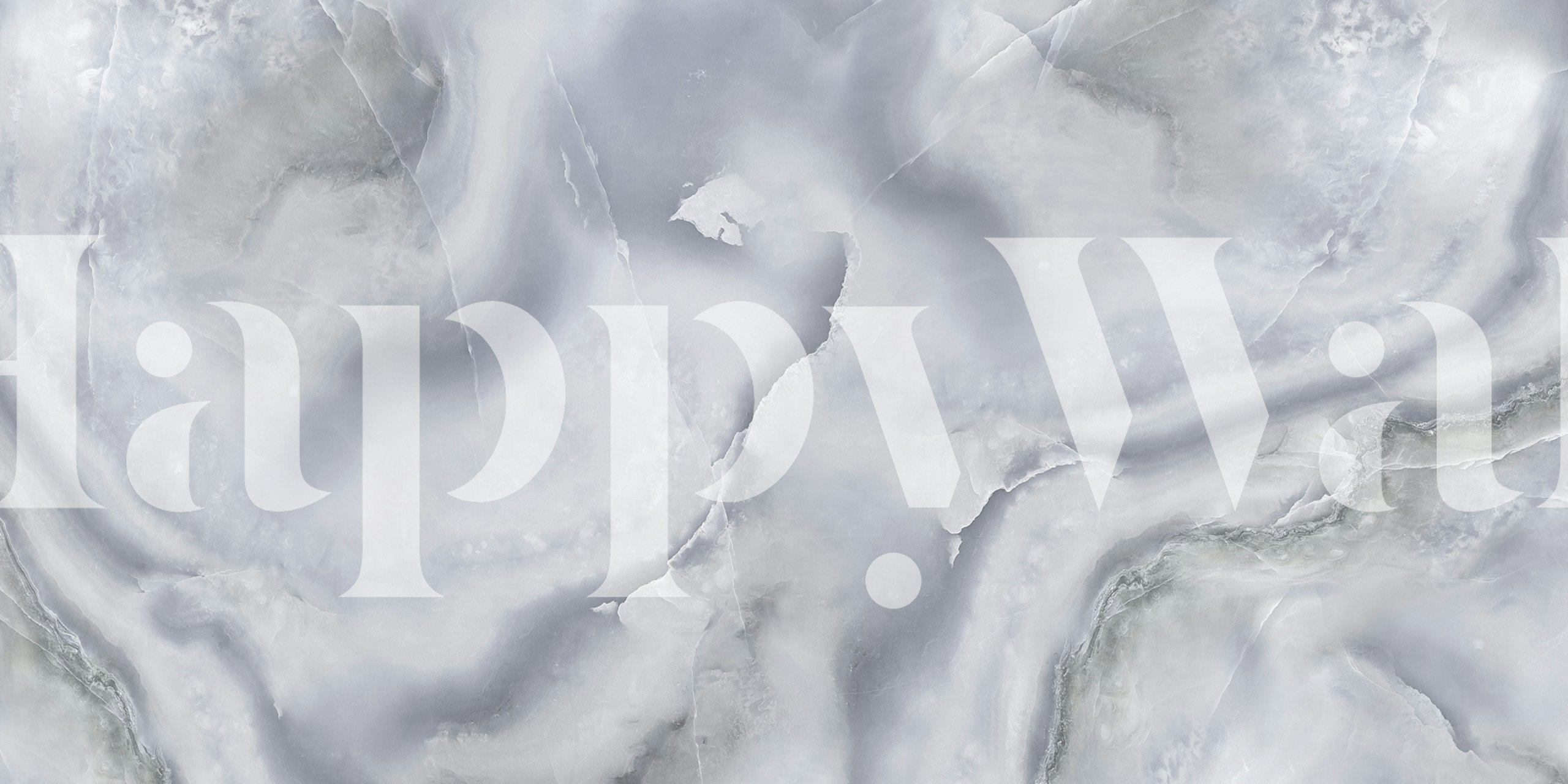 Papel de parede Silver Grey Onyx Flowing Mineral em um ambiente