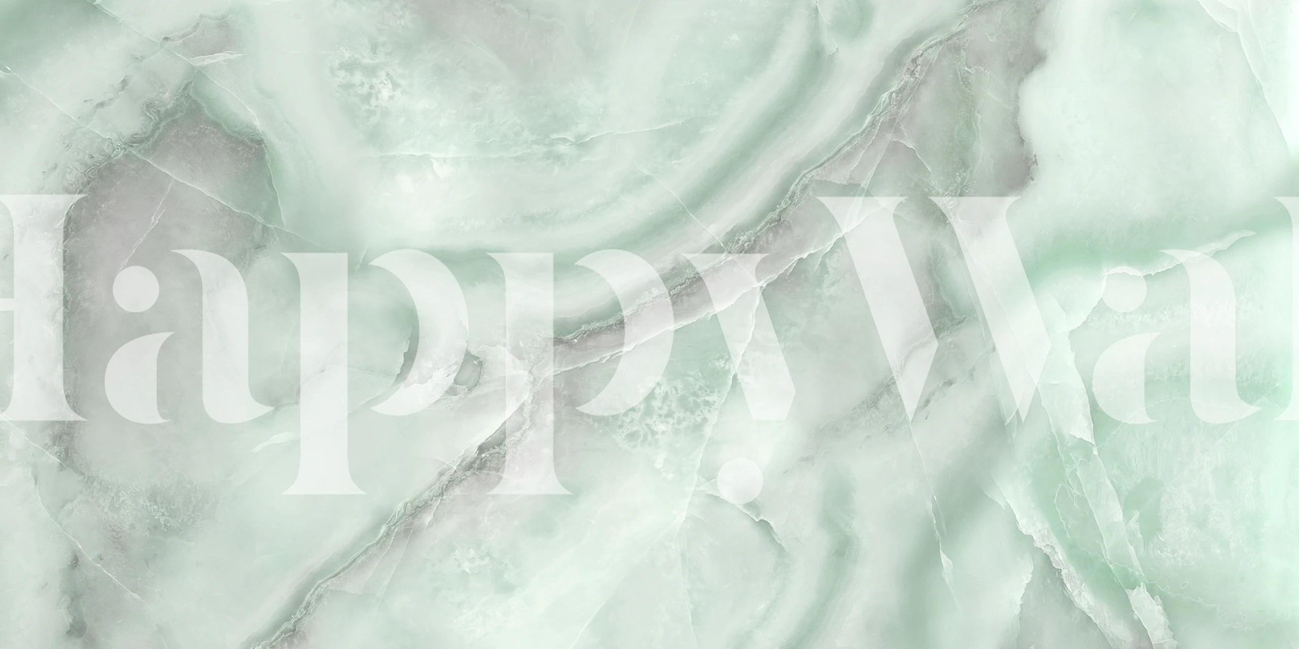 Green marble swirl pattern wallpaper with soft gray hues