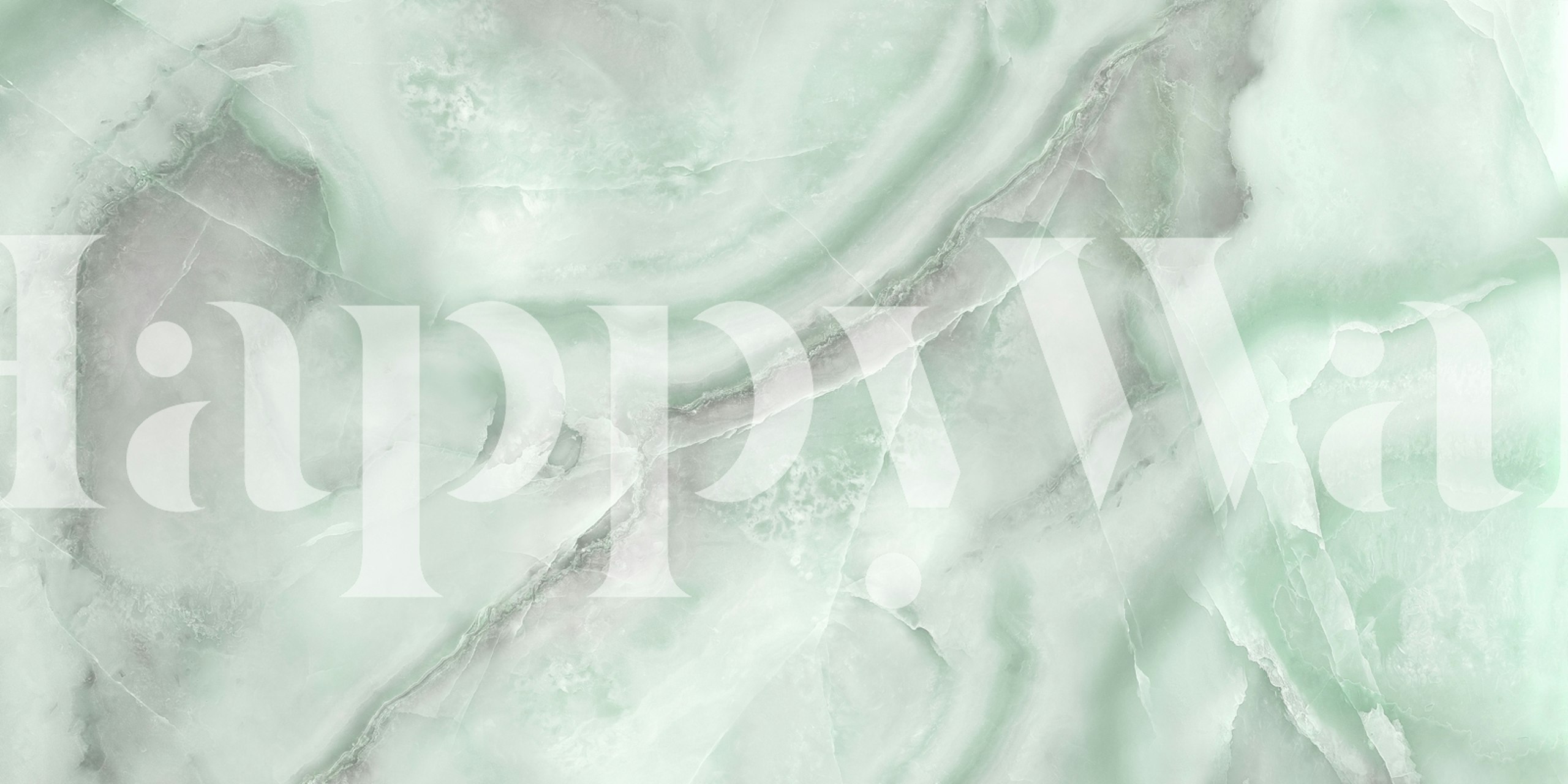Green marble swirl pattern wallpaper with soft gray hues