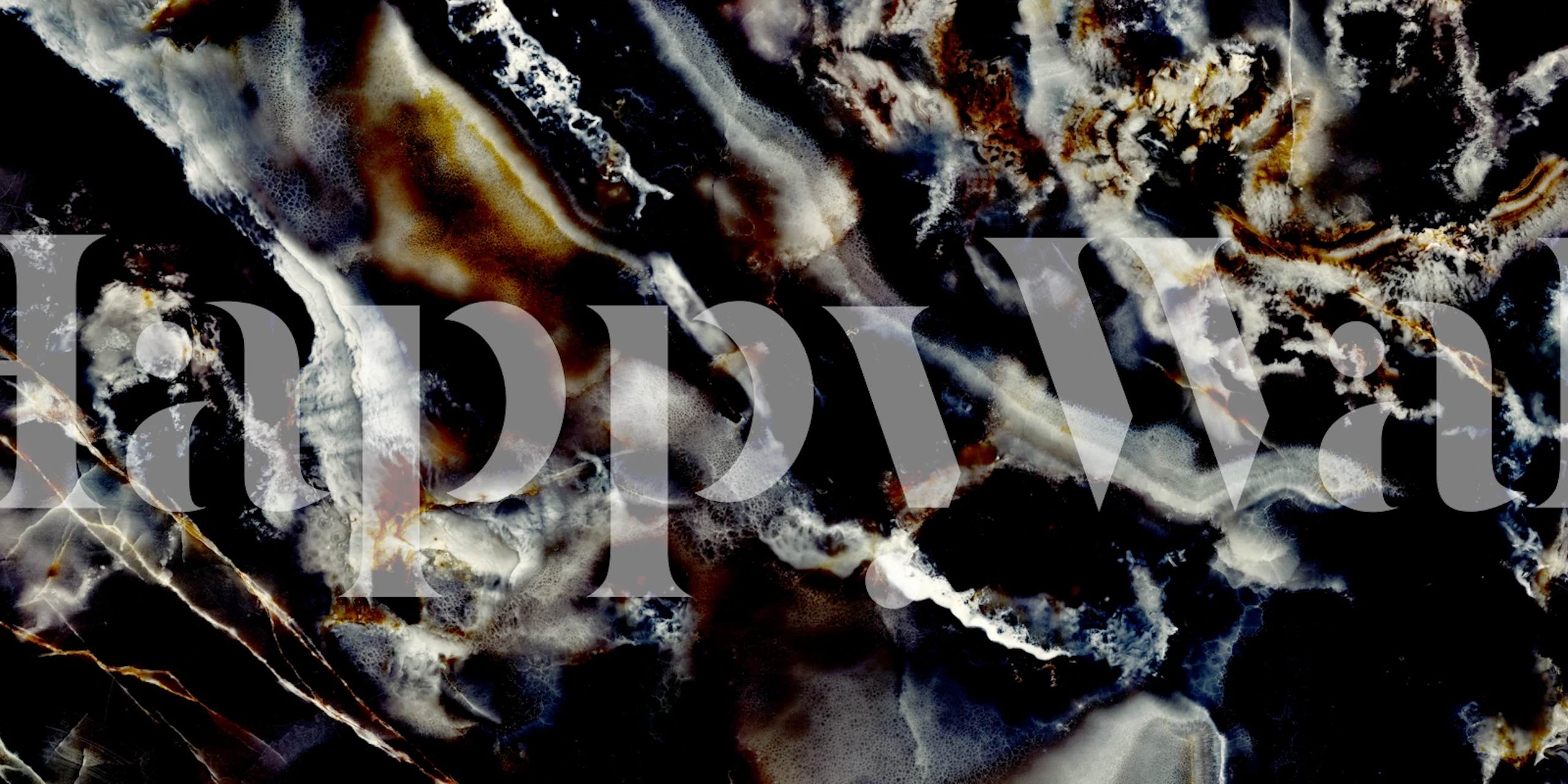 Obsidian Cloud Onyx Abstract Marble wallpaper in a room