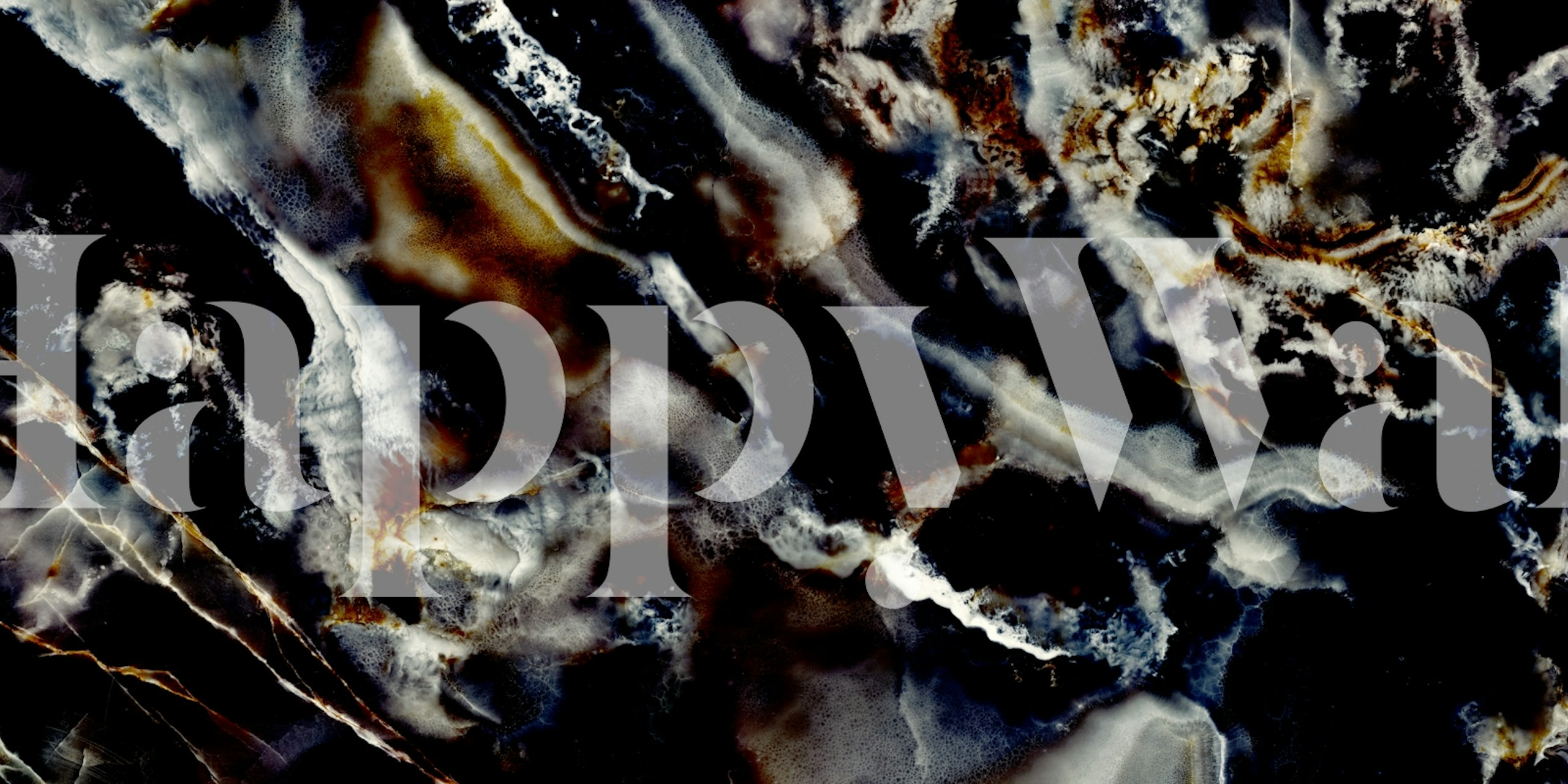 Obsidian Cloud Onyx Abstract Marble wallpaper in a room