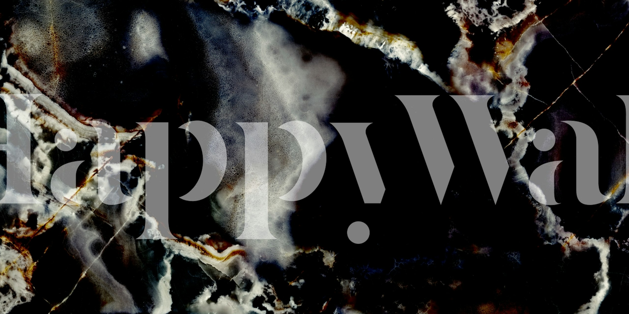 Midnight Noir Onyx Marble wallpaper in a room