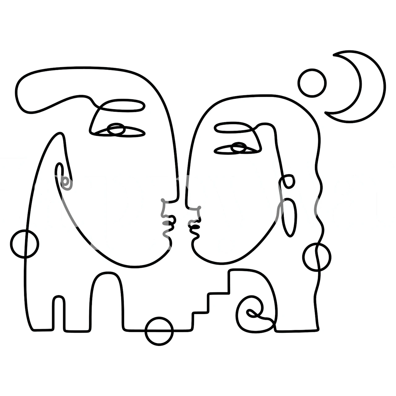 Under the Moon wallpaper in a stylish room