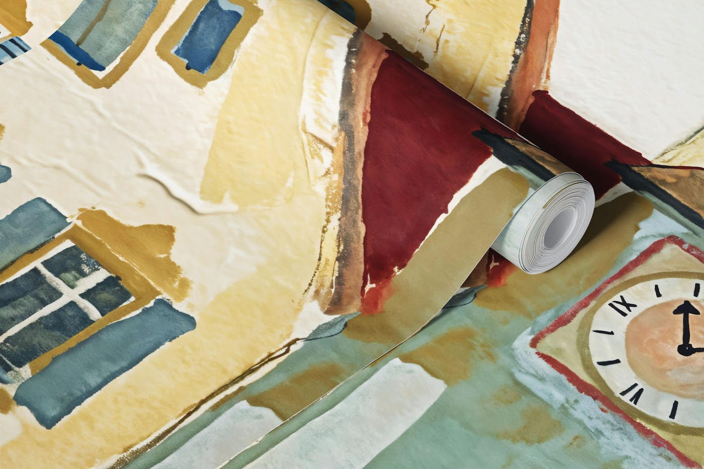 Charming Bavarian Village Fronts wallpaper roll