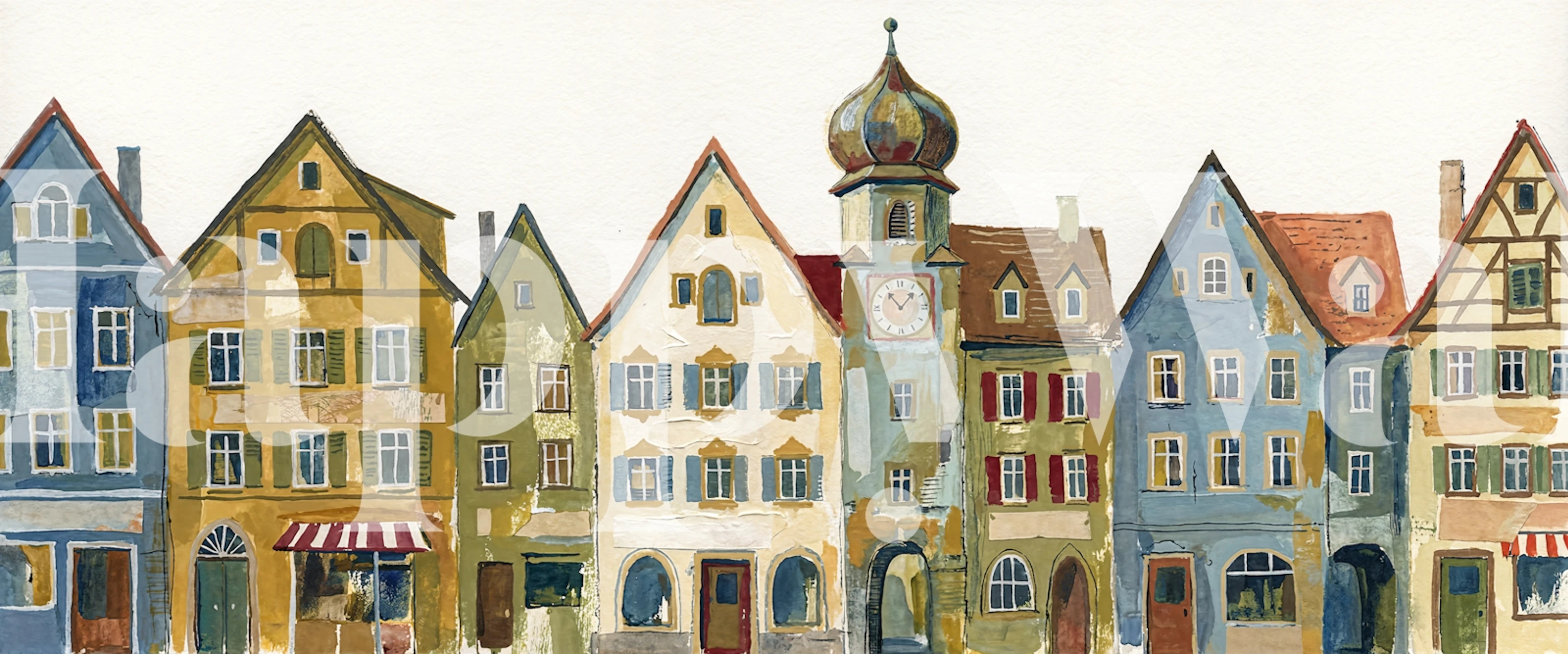 Charming Bavarian village wallpaper in a room