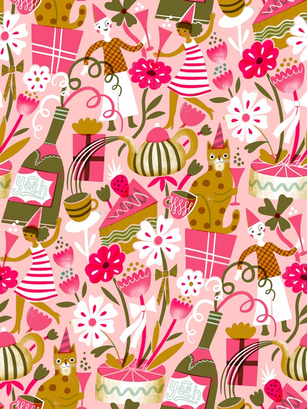 coffee and champagne party pink