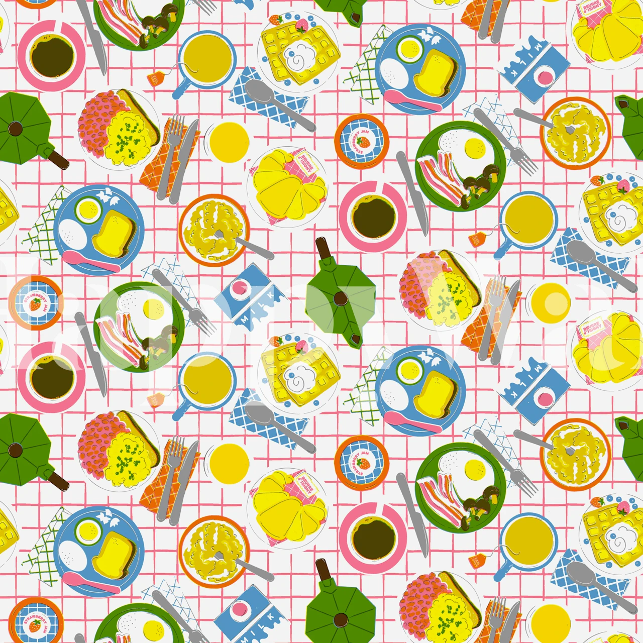 Breakfast Club tapetdesign i ett rum