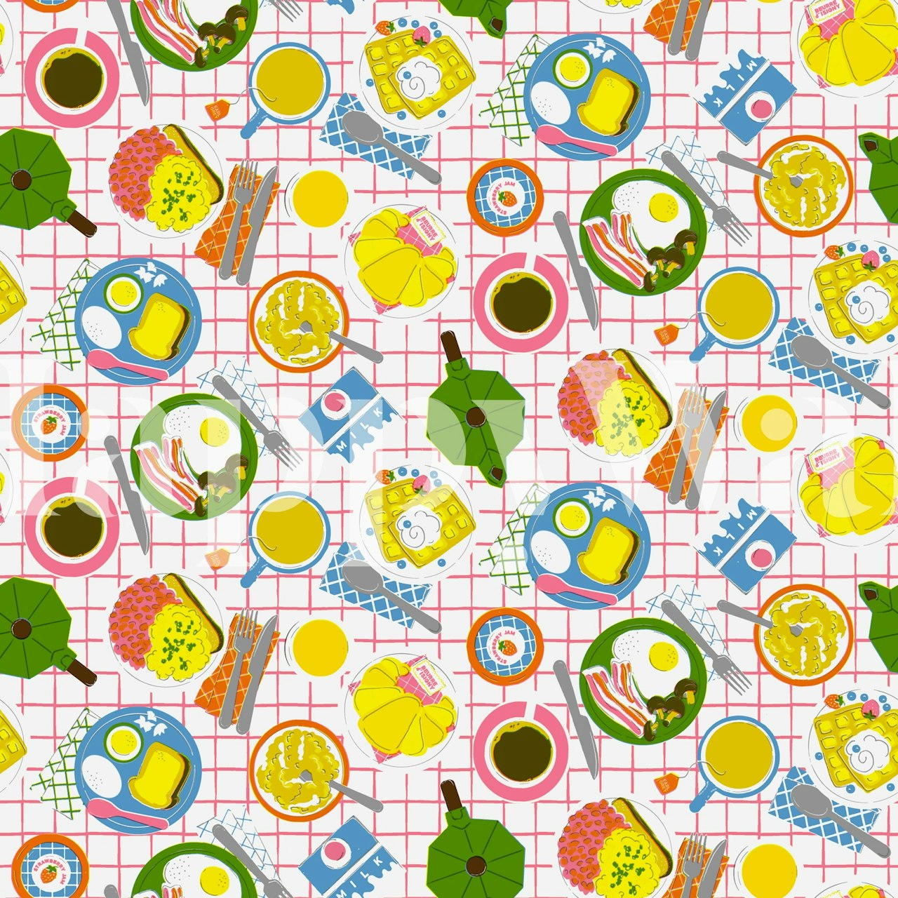 Breakfast Club wallpaper design in a room