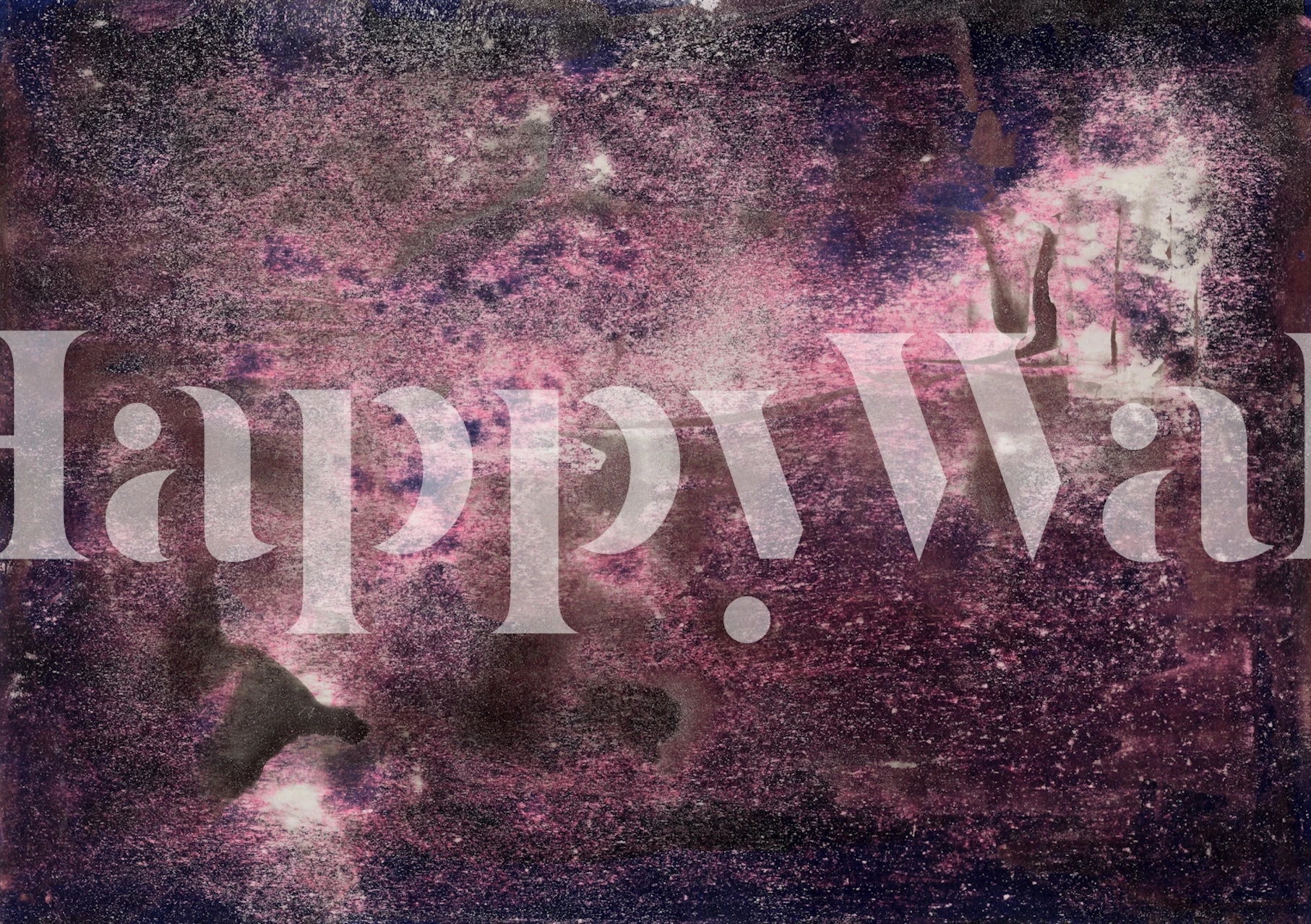 Abstract mural displayed in a modern room