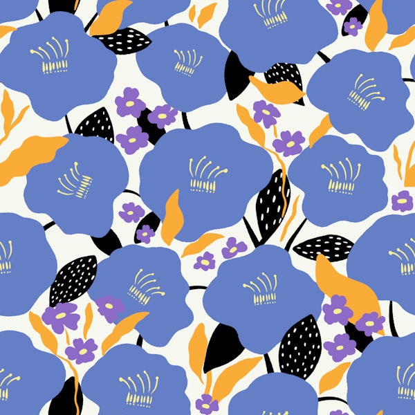 Electric Blue Flower Field