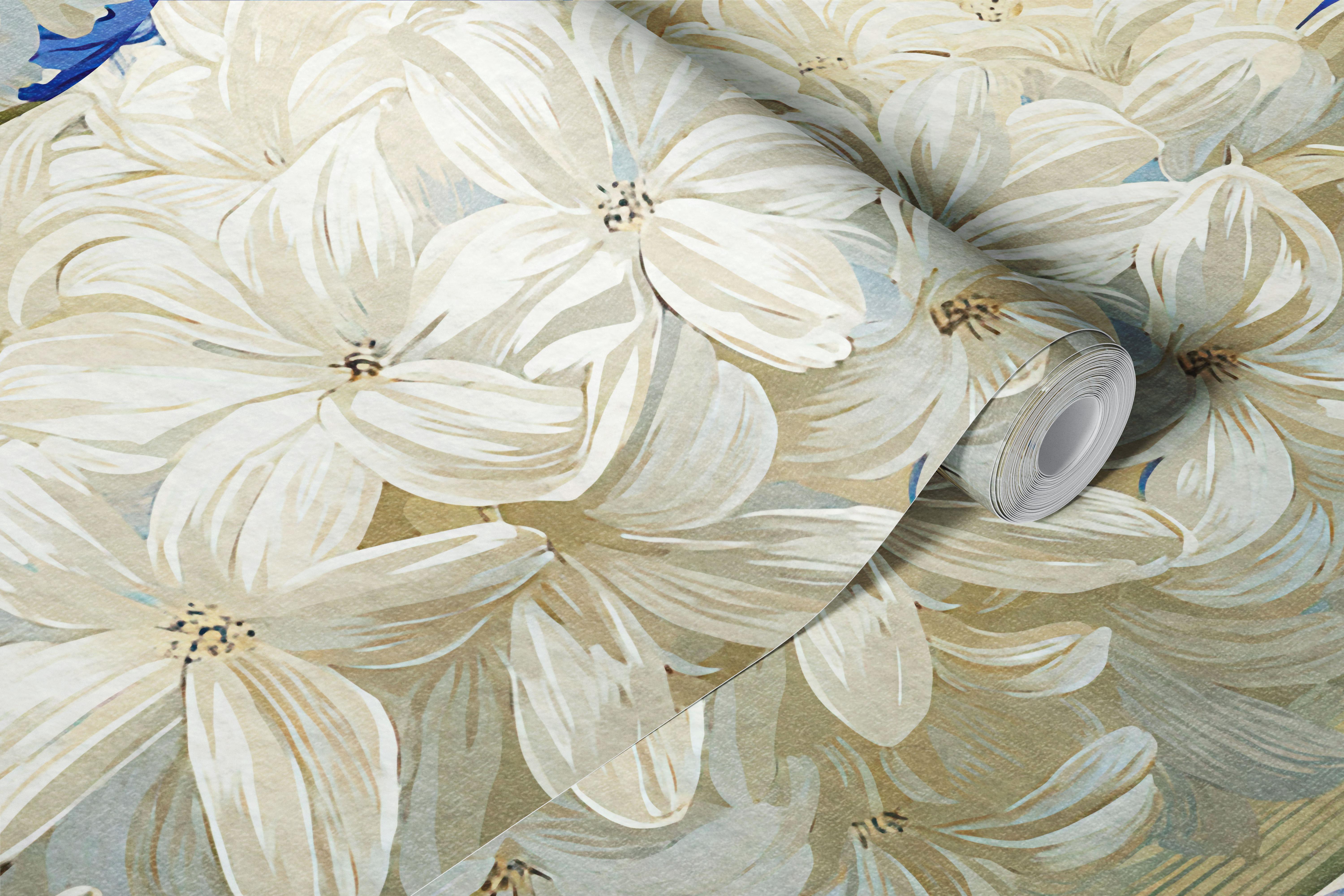 Striped Hyacinth Harmony floral wallpaper