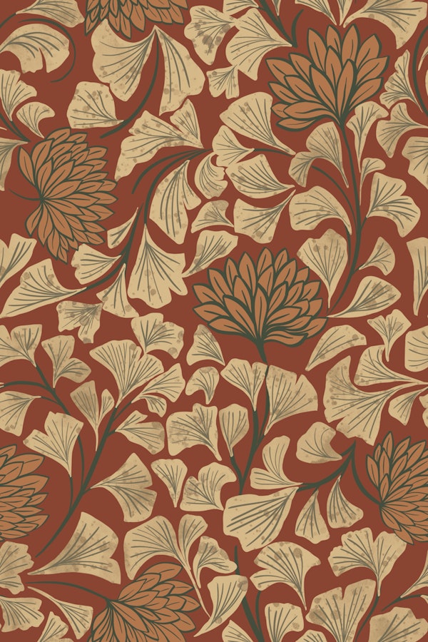 Dancing Blooms Clay Rust