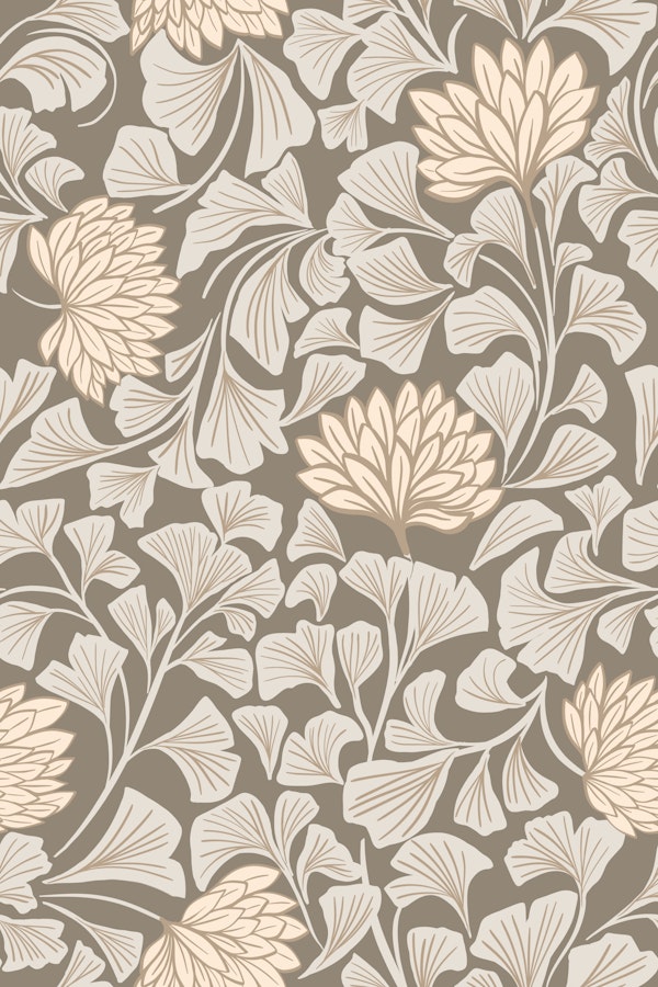 Dancing Blooms Stone Taupe