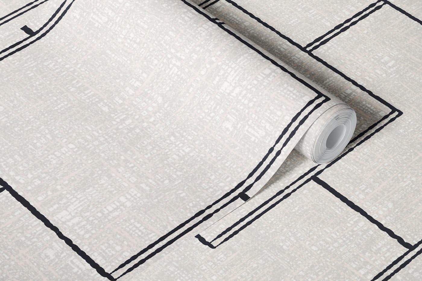 Soft Taupe Contemporary Square Grid wallpaper roll