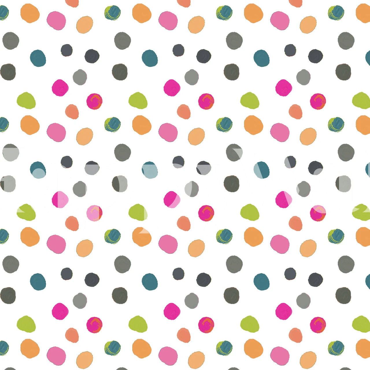 Colorful polka dots wallpaper in a room