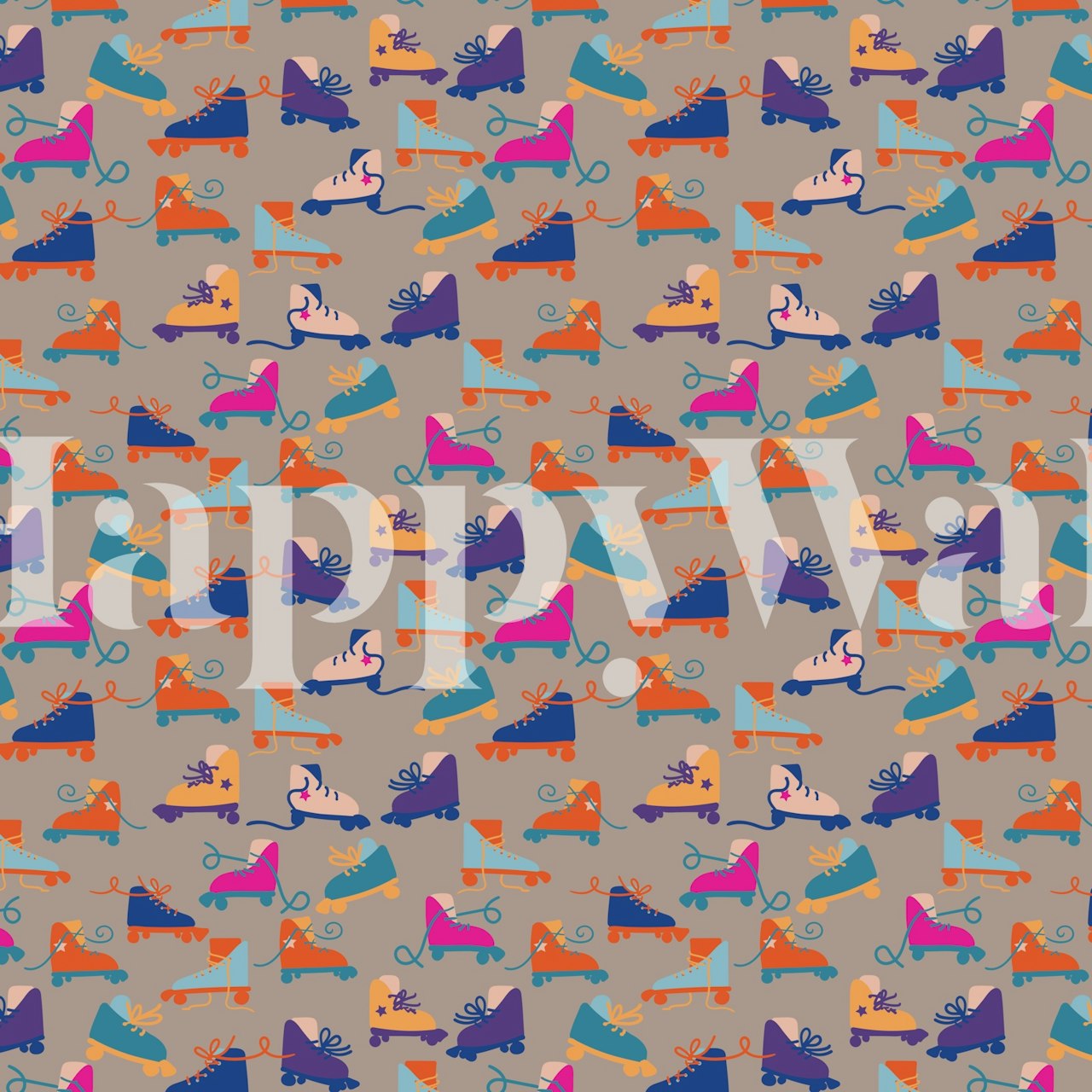 Colorful skates wallpaper in a room