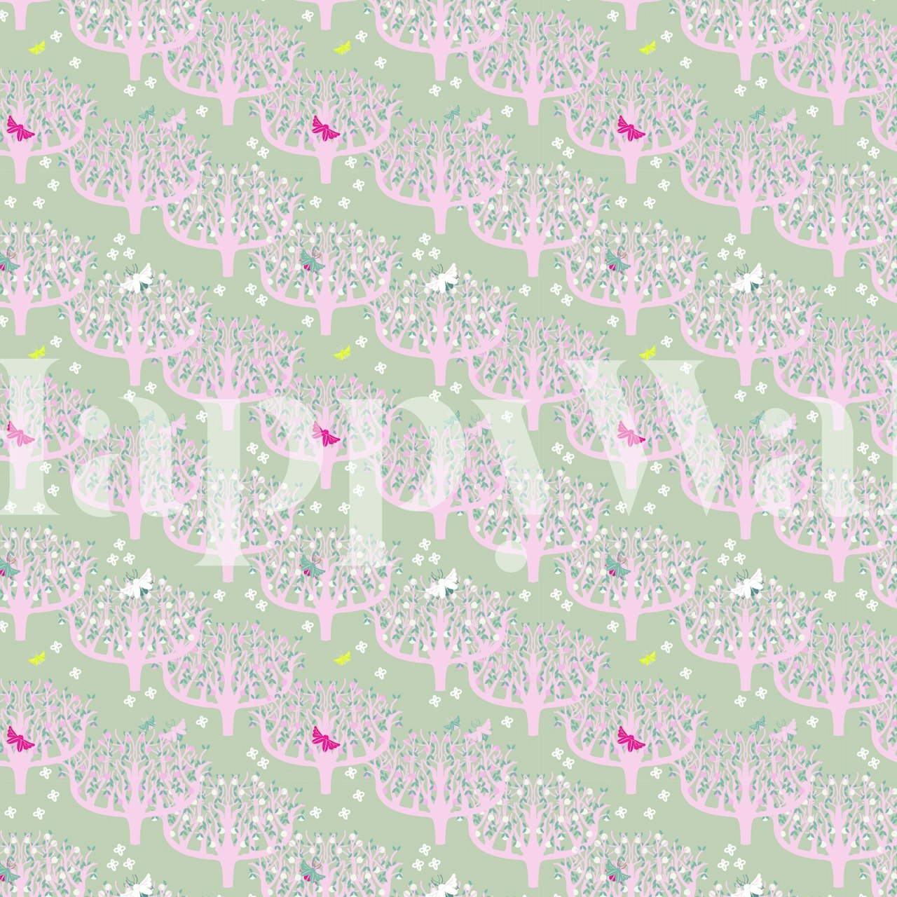 Spring Orchard wallpaper in a room