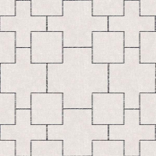 Japandi Square Grid on woven Texture
