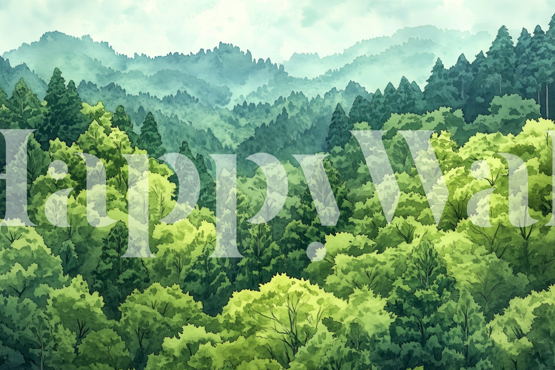 Serene Forest Vista tapet i ett rum