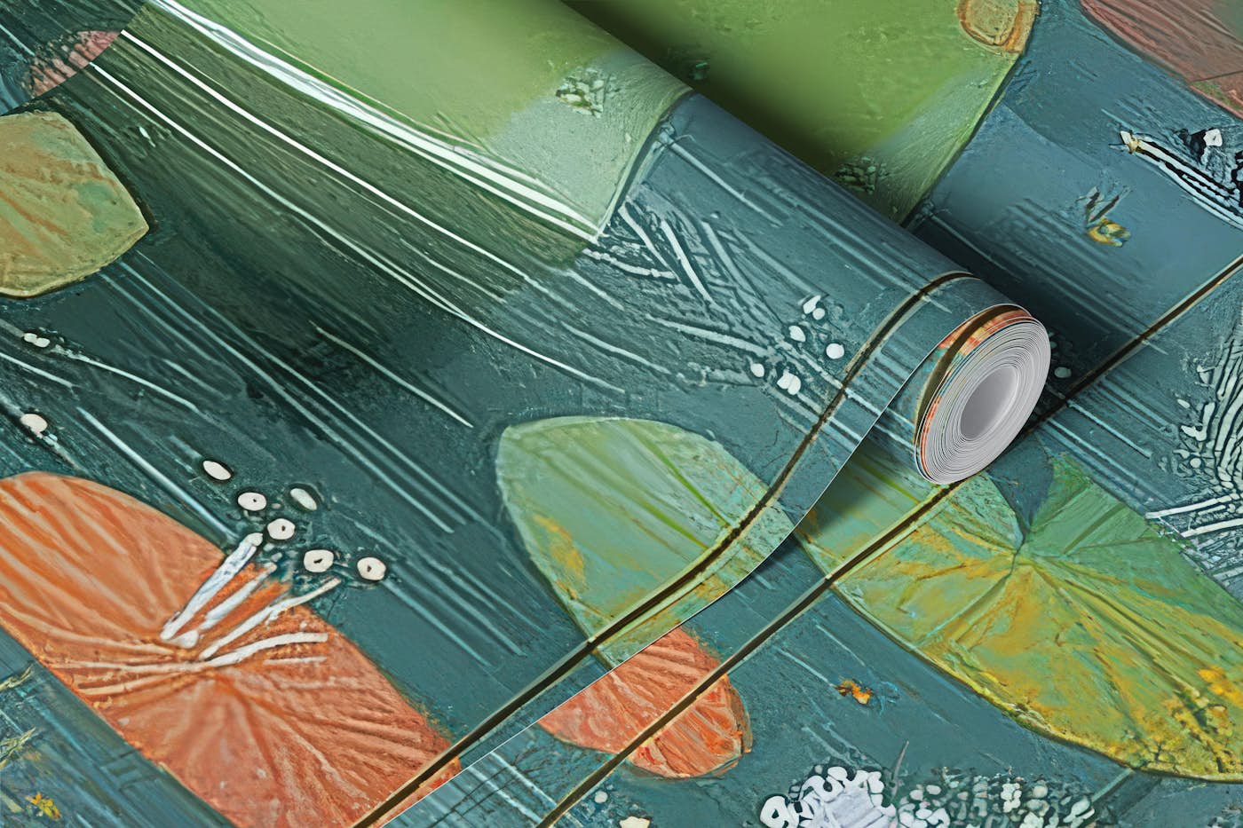 Enchanting Lily Pond Scene wallpaper roll