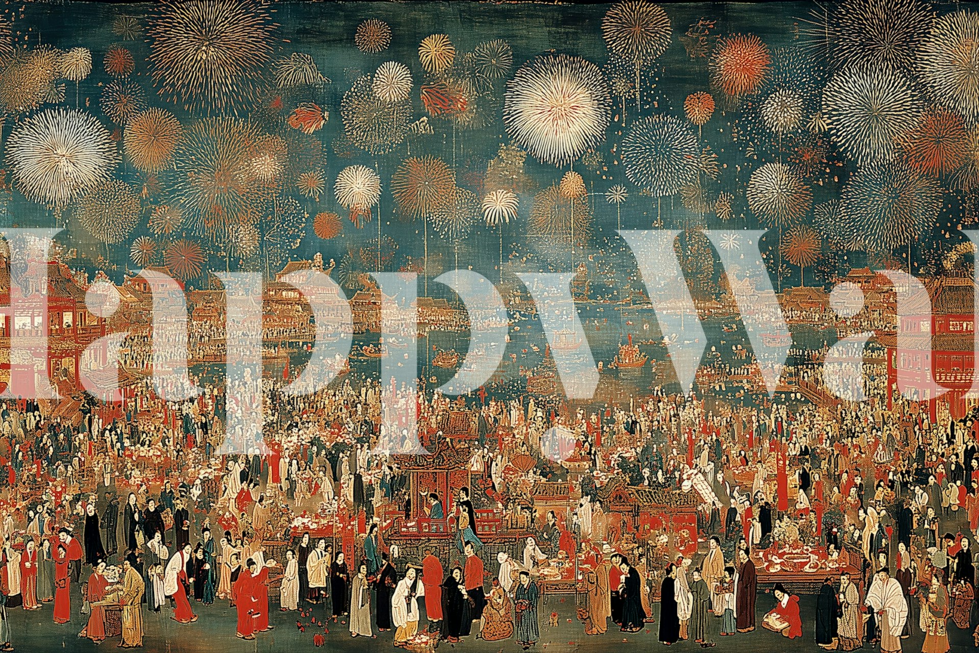 Lantern Asian Celebration wallpaper in a room