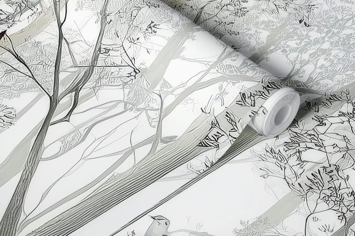 Serene Forest with Birds wallpaper roll