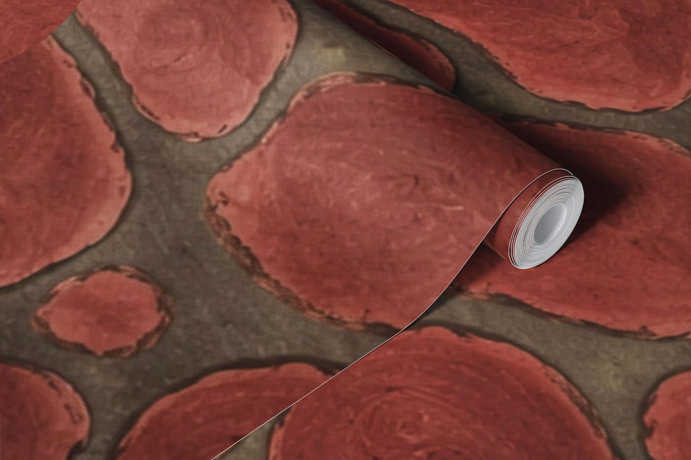 Rustic terracota abstract wallpaper roll