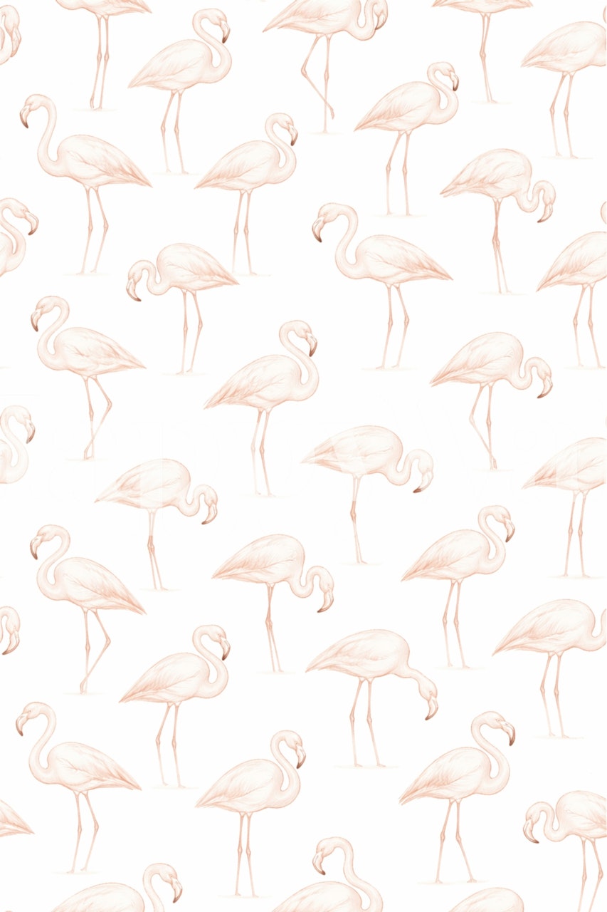 Soft Blush Flamingos behangontwerp
