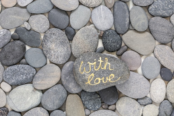 Pebble And Gold Text With Love