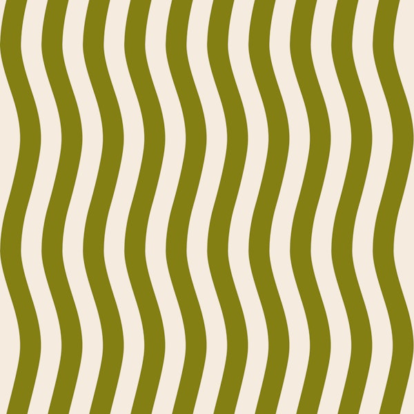 Bold Abstract Wavy Stripes Olive Cream
