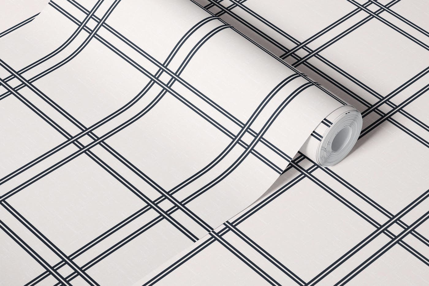 Chic Monochrome Plaid Aesthetic wallpaper roll