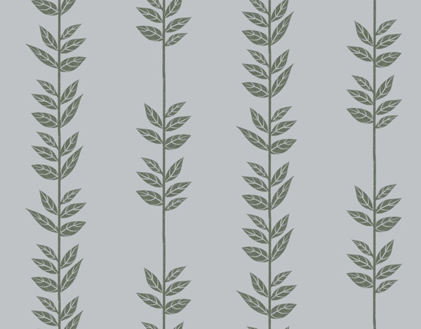 Simple Leaf Stripes Gray and Dark Green