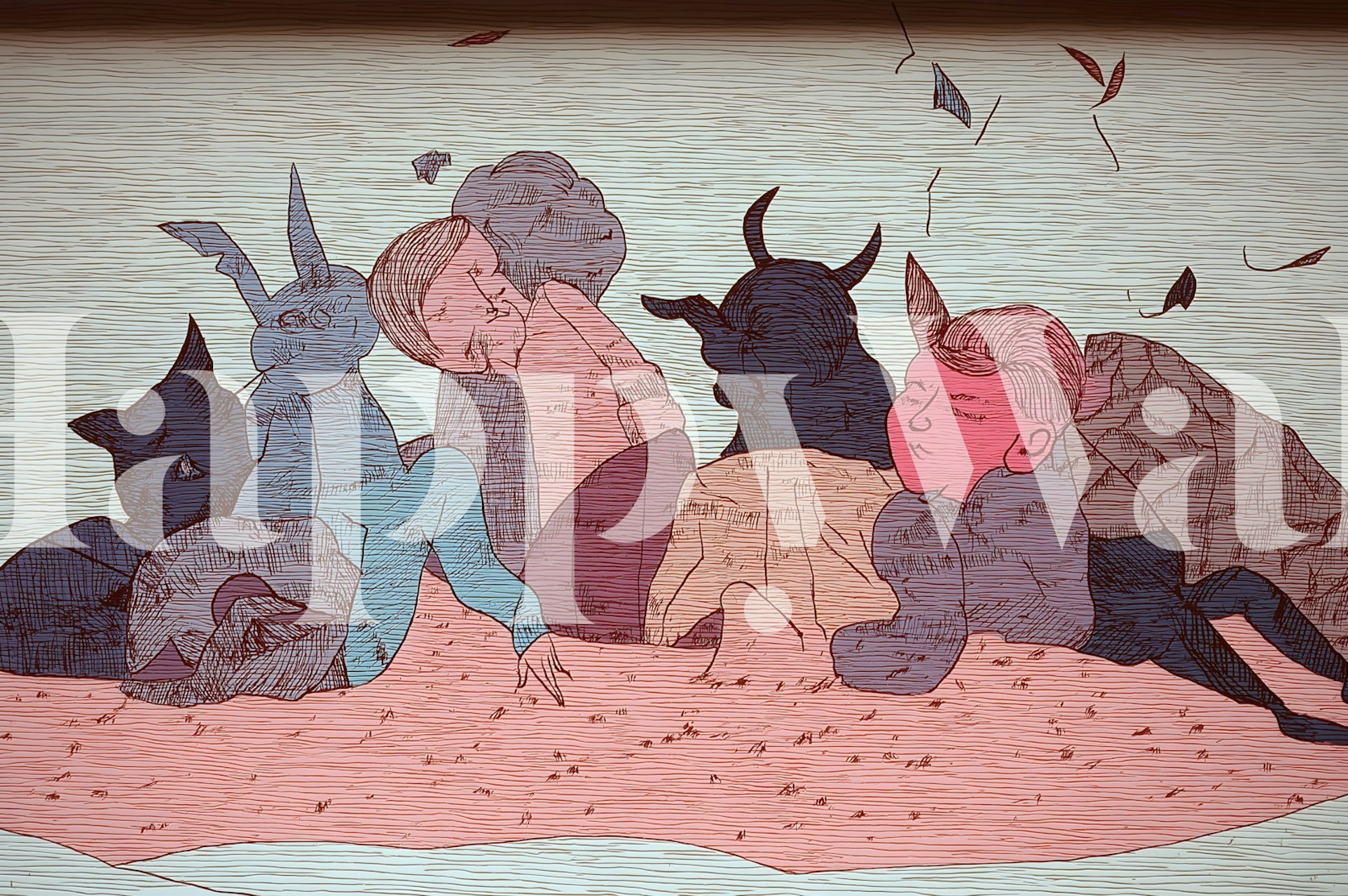 Mystical Companions tapet i et rum