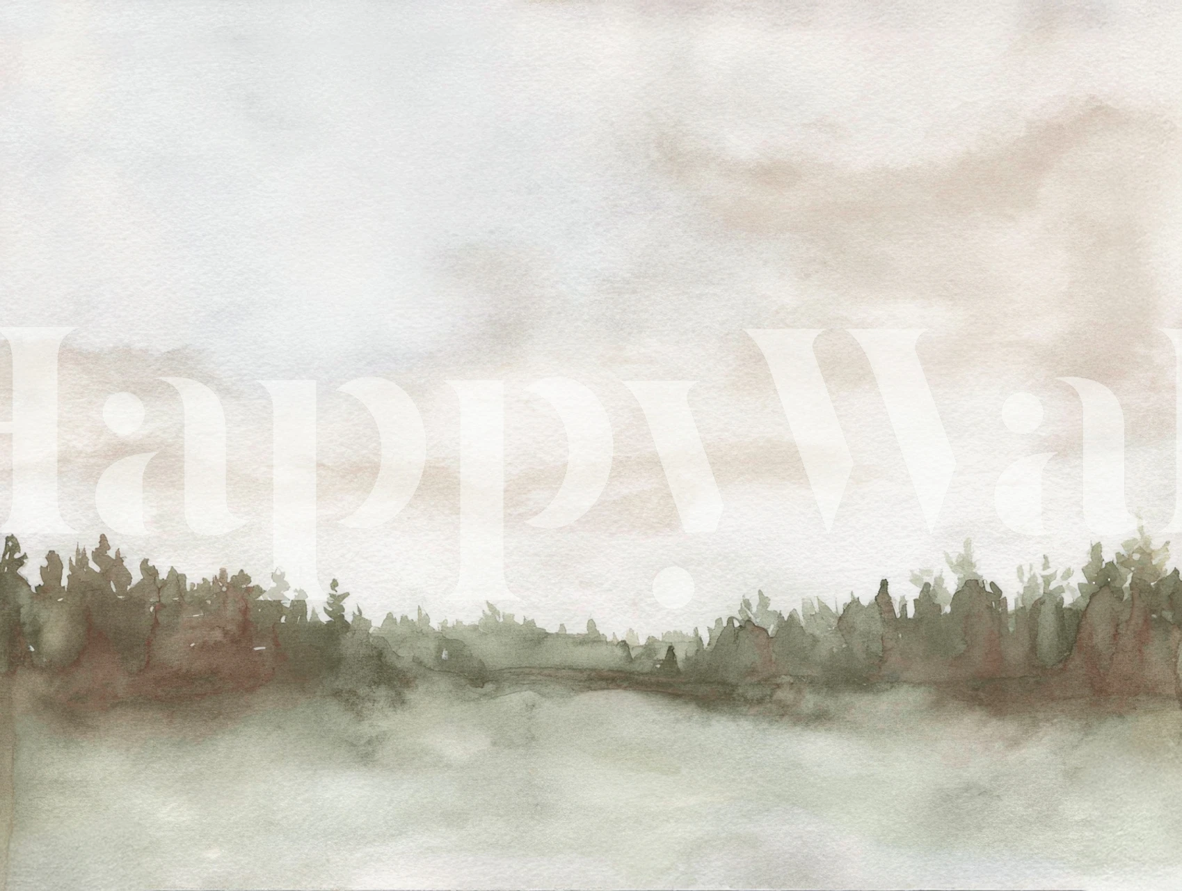 Ethereal Tree Landscape Tapete in einem Raum