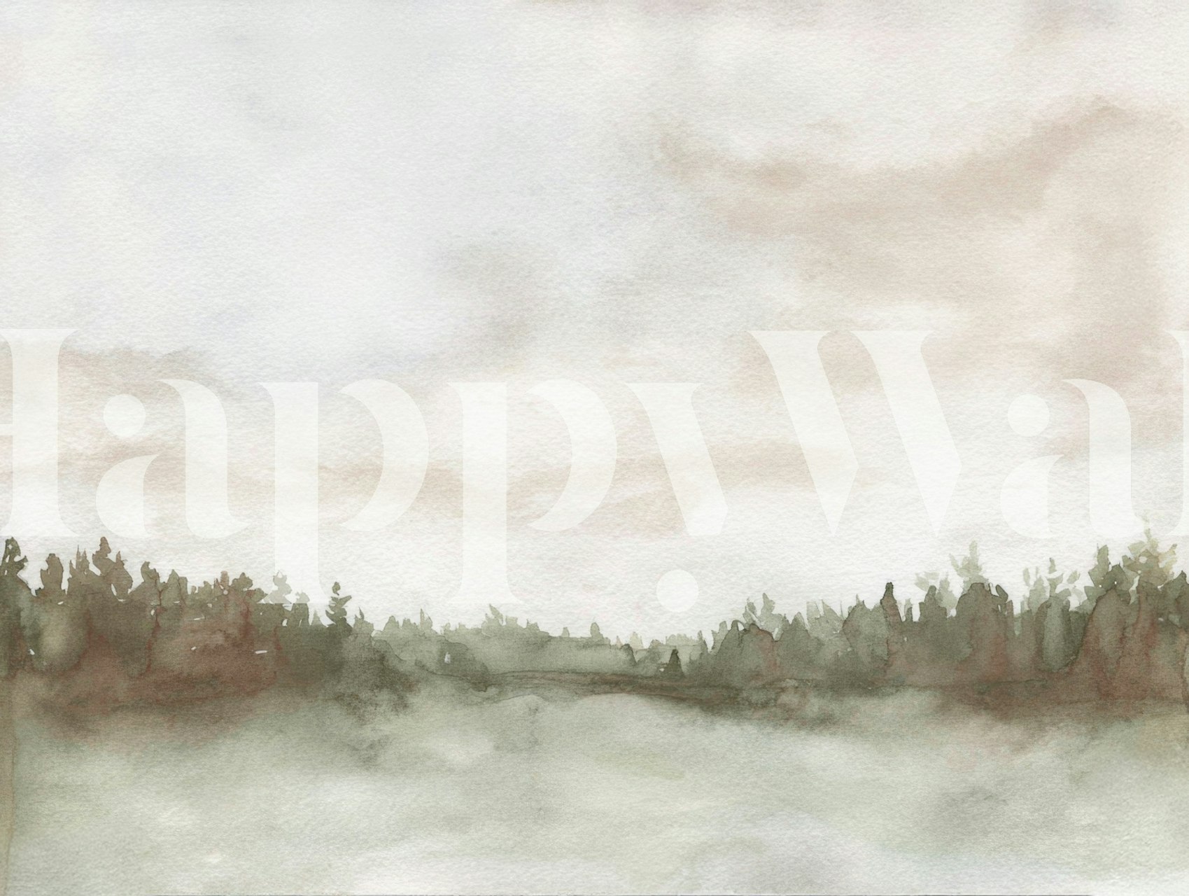 Papel pintado Ethereal Tree Landscape en una habitación