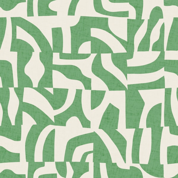 Mod Matisse Abstract Cut Out Shapes - Green